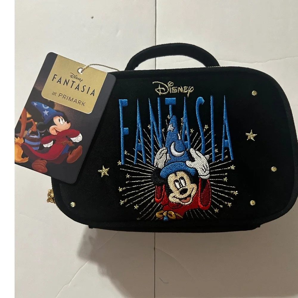 Disney Fantasia Sorcerer Mickey Mouse Black Velvet Makeup Bag Primark NWT